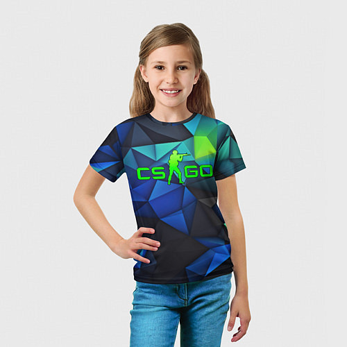 Детская футболка CSGO blue abstract / 3D-принт – фото 5