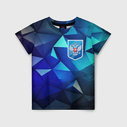 Футболка детская Russia blue abstract, цвет: 3D-принт