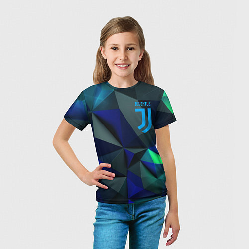 Детская футболка Juventus blue abstract logo / 3D-принт – фото 5