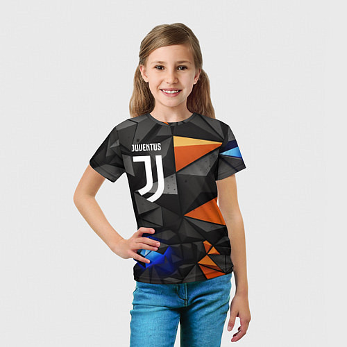 Детская футболка Juventus orange black style / 3D-принт – фото 5