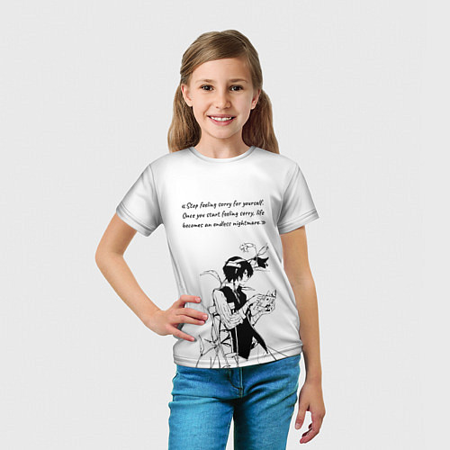 Детская футболка Дазай и цитата - Бродячие псы / 3D-принт – фото 5