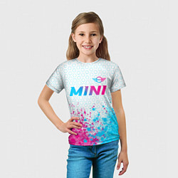 Футболка детская Mini neon gradient style: символ сверху, цвет: 3D-принт — фото 2