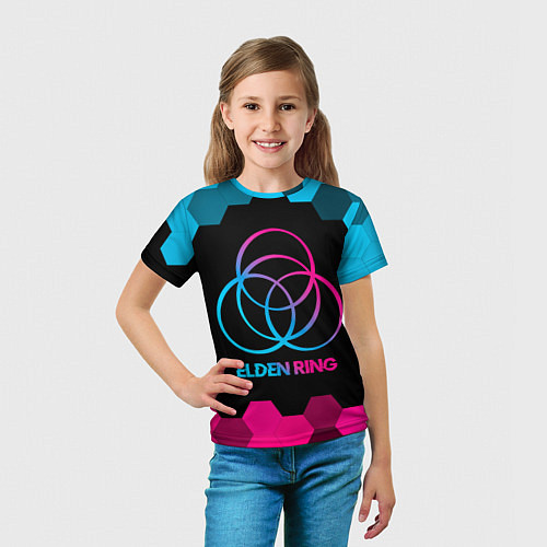 Детская футболка Elden Ring - neon gradient / 3D-принт – фото 5