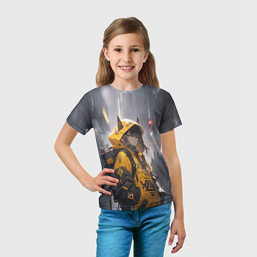 Детская футболка Девчонка идущая в школу / 3D-принт – фото 5