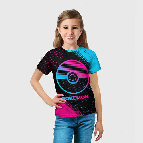 Детская футболка Pokemon - neon gradient / 3D-принт – фото 5