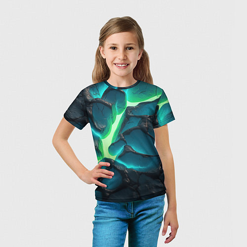 Детская футболка Свечение из разлома плит / 3D-принт – фото 5