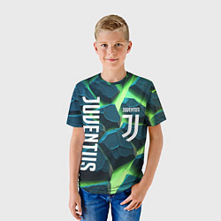 Футболка детская Juventus green neon, цвет: 3D-принт — фото 2