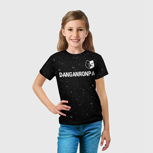 Детская футболка Danganronpa glitch на темном фоне: символ сверху / 3D-принт – фото 5