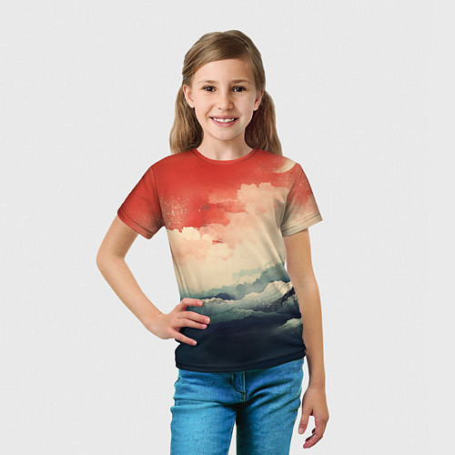 Детская футболка Ретро пейзаж моря / 3D-принт – фото 5