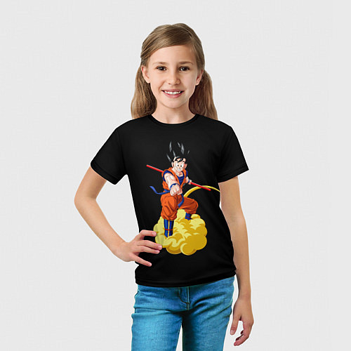 Детская футболка Гоку на облаке / 3D-принт – фото 5
