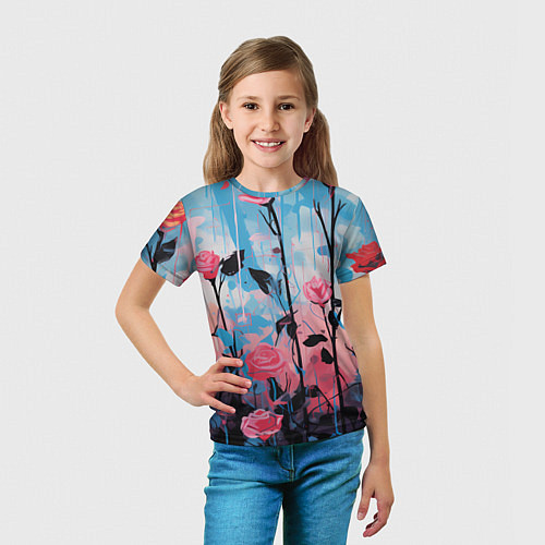 Детская футболка Цветочная аура / 3D-принт – фото 5