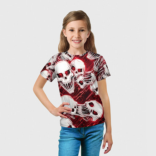 Детская футболка Черепа киберпанк / 3D-принт – фото 5