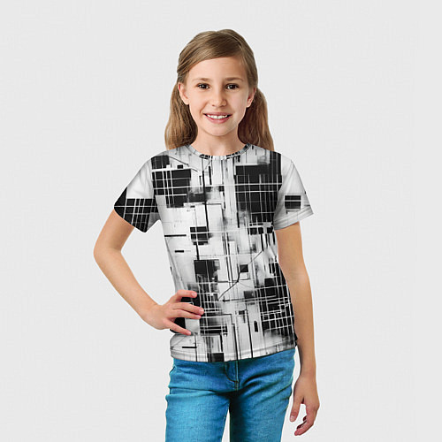 Детская футболка Кибер Сетка гранж / 3D-принт – фото 5