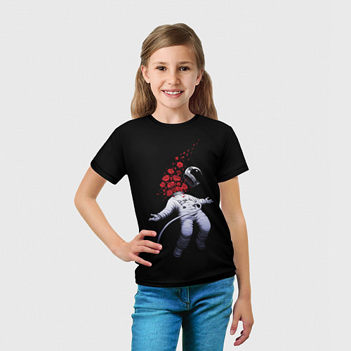 Детская футболка Скафандр и розы / 3D-принт – фото 5