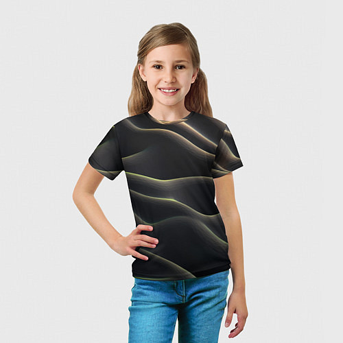 Детская футболка Объемная темная текстура / 3D-принт – фото 5