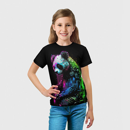 Детская футболка Панда в краске / 3D-принт – фото 5