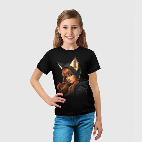 Детская футболка Девушка лиса / 3D-принт – фото 5