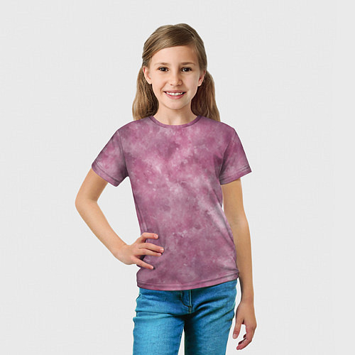 Детская футболка Текстура камня родонита / 3D-принт – фото 5