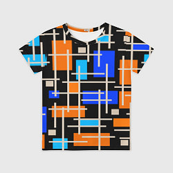 Футболка детская Разноцветная прямоугольная абстракция, цвет: 3D-принт