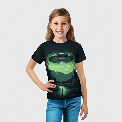 Детская футболка НЛО в лесу / 3D-принт – фото 5