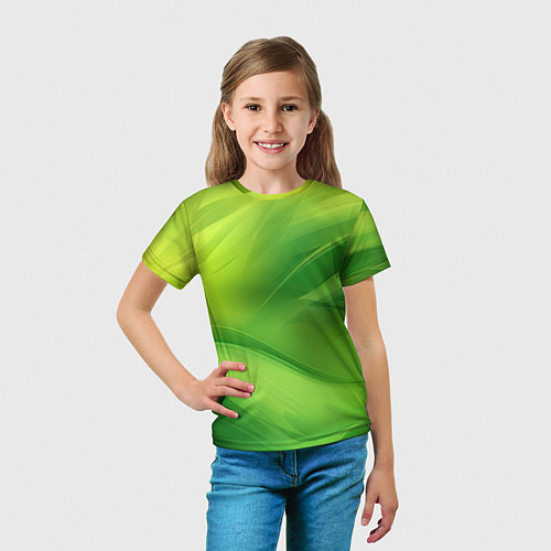 Детская футболка Green lighting background / 3D-принт – фото 5