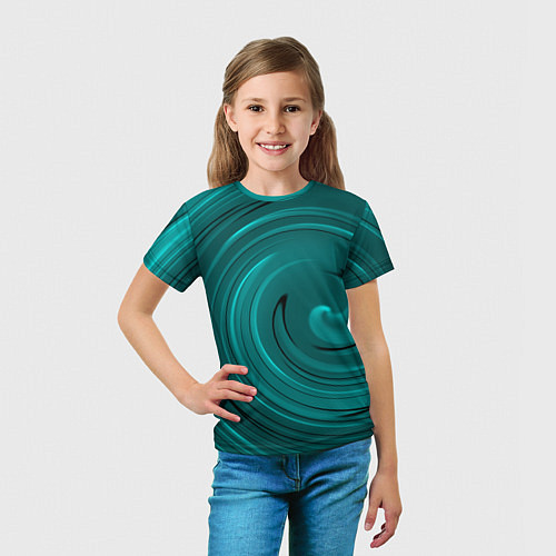 Детская футболка Малахитовый вихрь / 3D-принт – фото 5
