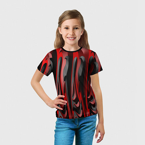 Детская футболка Пластик красно-черный / 3D-принт – фото 5
