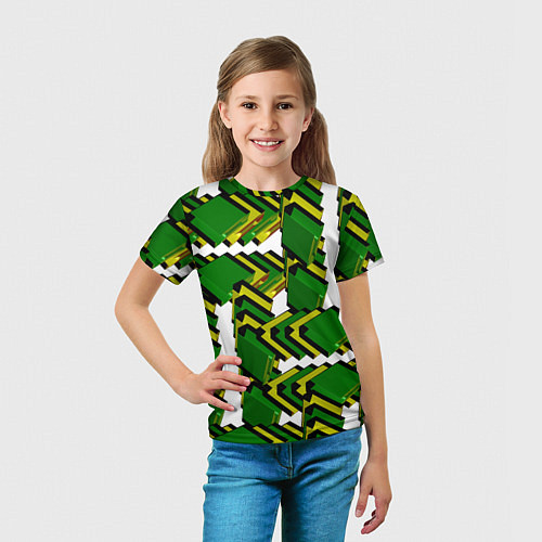 Детская футболка Зеленая микросхема / 3D-принт – фото 5