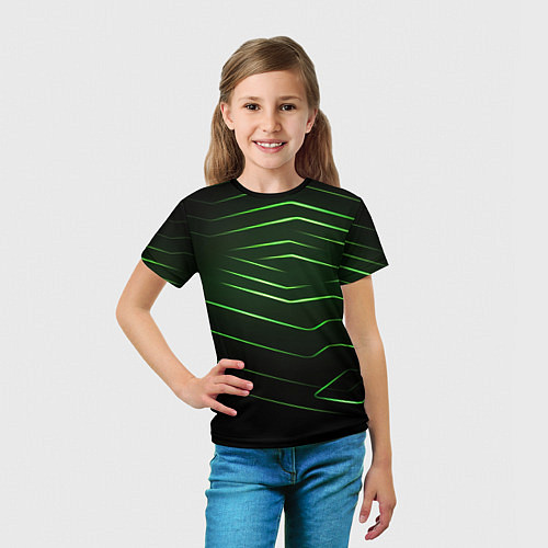 Детская футболка Green abstract dark background / 3D-принт – фото 5