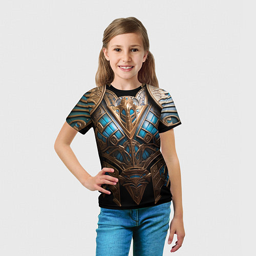 Детская футболка Золотой египетский доспех фараона / 3D-принт – фото 5
