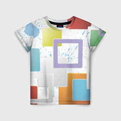 Детская футболка Абстрактный фон красочные квадраты гранж