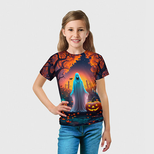 Детская футболка Привидение в хэллоуинскую ночь / 3D-принт – фото 5