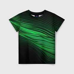 Футболка детская Green neon lines, цвет: 3D-принт