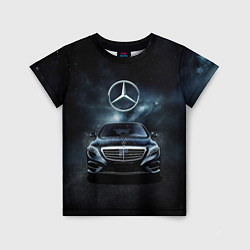 Футболка детская Mercedes Benz black, цвет: 3D-принт