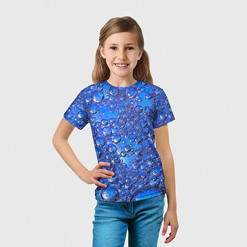 Детская футболка Пузыри в синей жидкости / 3D-принт – фото 5
