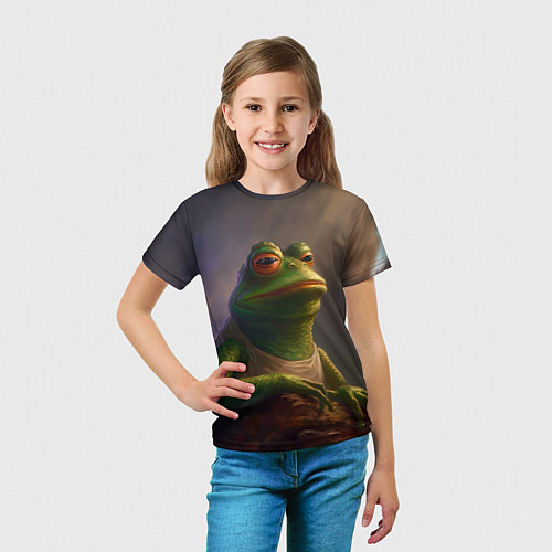 Детская футболка Натуральная лягушка Пепе / 3D-принт – фото 5