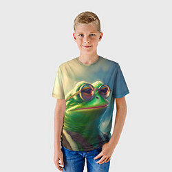 Футболка детская Лягушка Пепе, цвет: 3D-принт — фото 2
