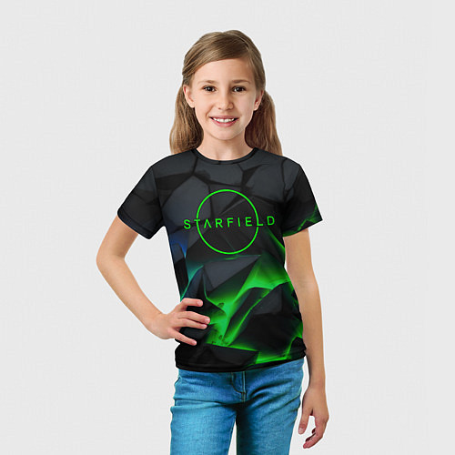 Детская футболка Stafield logo green fire / 3D-принт – фото 5