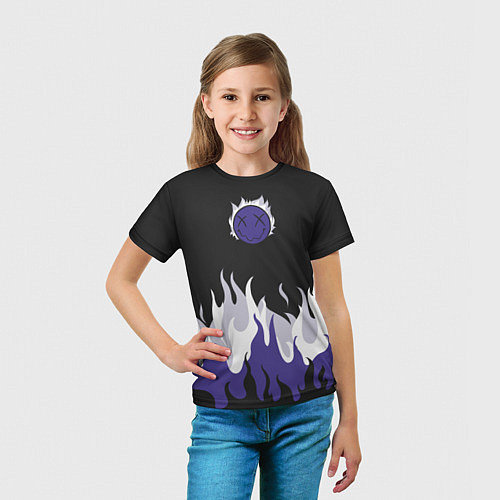 Детская футболка Black fire emoji / 3D-принт – фото 5
