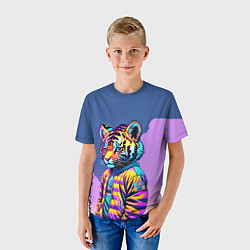 Футболка детская Cool tiger cub - pop art, цвет: 3D-принт — фото 2