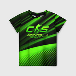 Футболка детская CS2 Counter strike green logo, цвет: 3D-принт