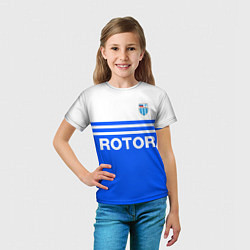 Футболка детская ФК Ротор - синии линии, цвет: 3D-принт — фото 2