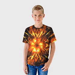 Футболка детская Fire abstract, цвет: 3D-принт — фото 2
