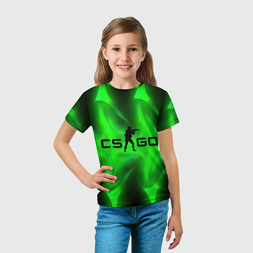 Детская футболка CSGO green logo / 3D-принт – фото 5