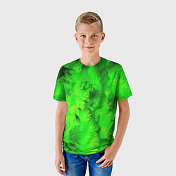 Футболка детская Green abstract texture, цвет: 3D-принт — фото 2