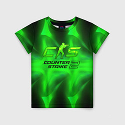 Футболка детская Counter strike 2 green logo, цвет: 3D-принт