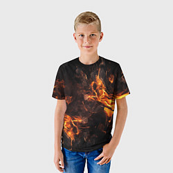 Футболка детская Огонь и дым, цвет: 3D-принт — фото 2