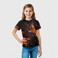 Футболка детская Огонь и дым, цвет: 3D-принт — фото 2