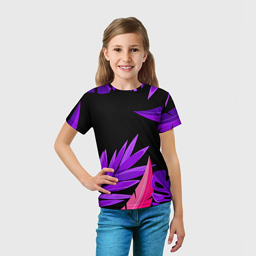 Детская футболка Floral composition - neon / 3D-принт – фото 5