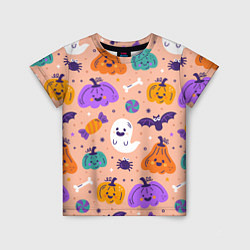 Футболка детская Halloween - pumpkins and ghosts, цвет: 3D-принт
